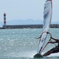 Windsurf Ã Port la Nouvelle plage de la vieille nouvelle 2 aout 2009 - Photos par Laurent C pour le site http://glisse.funboard.free.fr