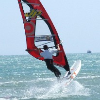 Windsurf Ã Port la Nouvelle plage de la vieille nouvelle 2 aout 2009 - Photos par Laurent C pour le site http://glisse.funboard.free.fr