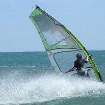 Windsurf Ã Port la Nouvelle plage de la vieille nouvelle 2 aout 2009 - Photos par Laurent C pour le site http://glisse.funboard.free.fr
