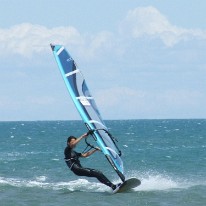 Windsurf Ã Port la Nouvelle plage de la vieille nouvelle 2 aout 2009 - Photos par Laurent C pour le site http://glisse.funboard.free.fr