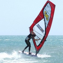 Windsurf Ã Port la Nouvelle plage de la vieille nouvelle 2 aout 2009 - Photos par Laurent C pour le site http://glisse.funboard.free.fr