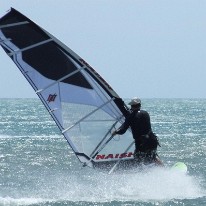 Windsurf Ã Port la Nouvelle plage de la vieille nouvelle 2 aout 2009 - Photos par Laurent C pour le site http://glisse.funboard.free.fr